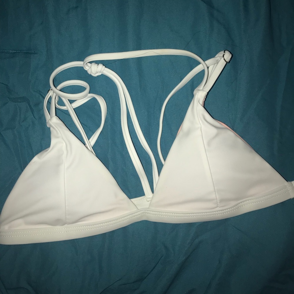 all white bathing top, size small